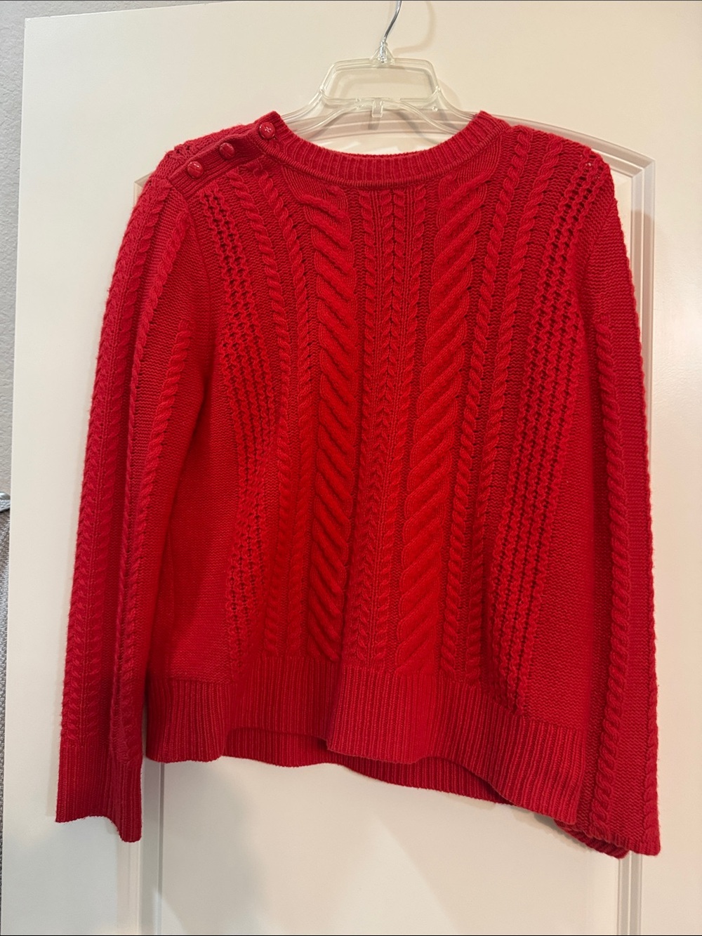 J Crew Women’s Red Cable Knit Sweater